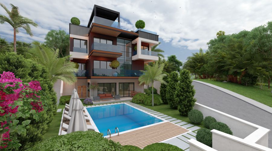 Sea-views Kargicak Magnolia Villa for sale Alanya